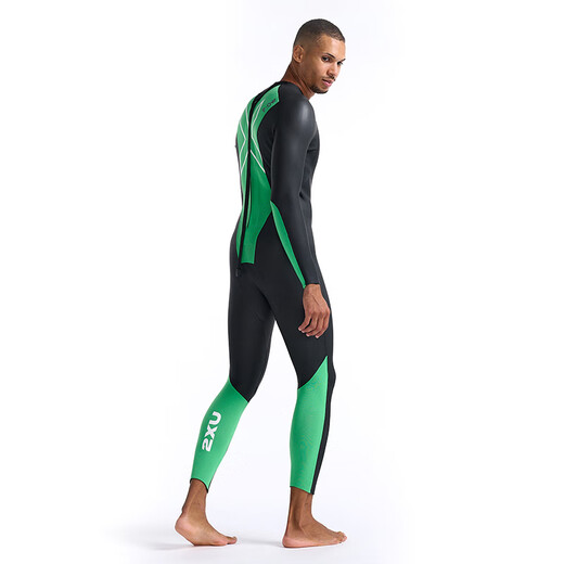 2XU Propel Series P 1 long-sleeved cold wetsuit professional snorkeling warm one-piece wetsuit winter swimming suit black/bright green M