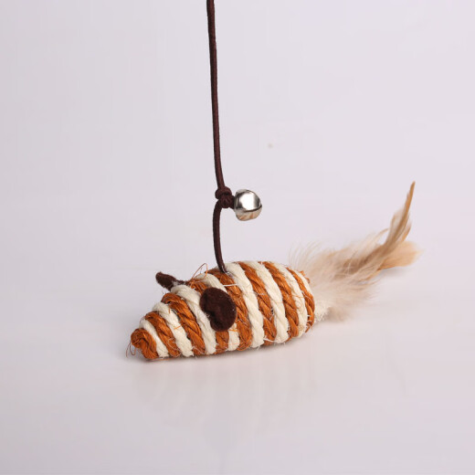 Cavatu cat toy log cat tease stick cat teeth grinding claw sisal toy ball rabbit fur cat tease stick interactive toy feather bell set