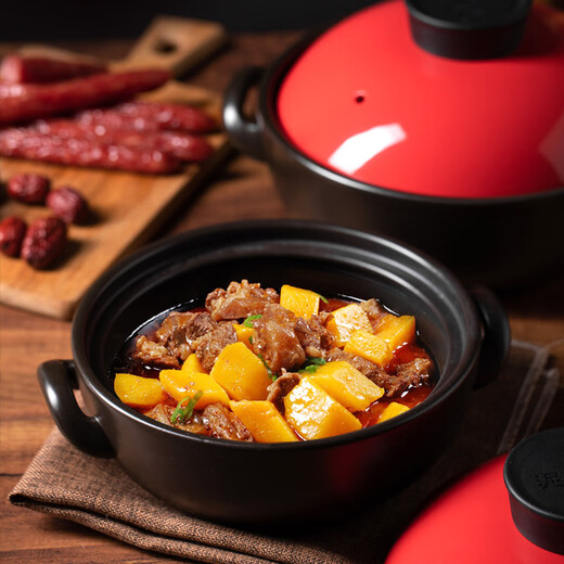 Clay potter Korean kitchen dry-fired pot heat-resistant ceramic 2500ml open flame clay pot rice wide mouth shallow casserole stew soup pot Sister Lotus same style