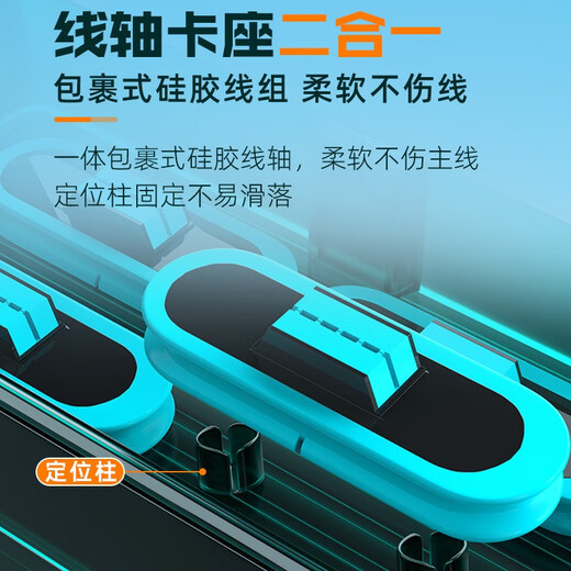 Weituosen float box multi-functional large-capacity main line box two-in-one double-layer fish float box float box fish float storage box 52CM dream blue 12 spools + 6 float clips