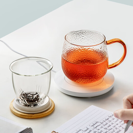 Yipot tea cup separation glass cup bubble tea cup tea water separation office drinking red flower tea heat-resistant Kung Fu tea set 400ml