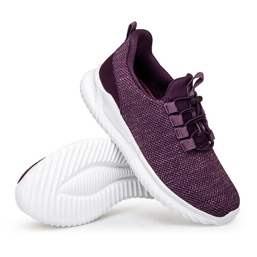MMB mother's shoes summer breathable old people's shoes women's old Beijing cloth shoes men's middle-aged and elderly walking shoes mesh sports shoes non-slip soft bottom 6977 purple/women's 37