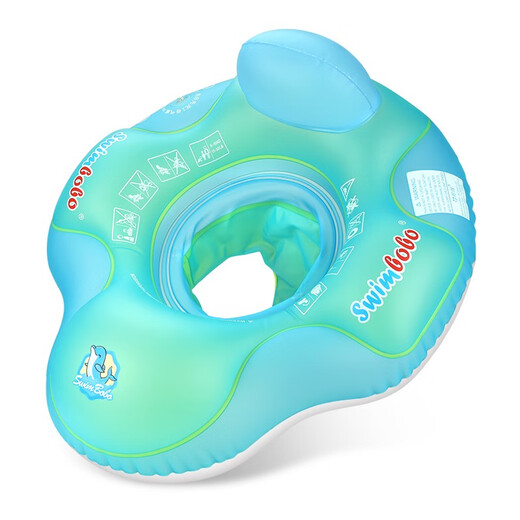 Swimbobo children's swimming ring anti-rollover seat ring for boys and girls, children's inflatable float safety ring children's swimming equipment blue L (2-6 years old 22-44 Jin Jin equals 0.5 kg baby)
