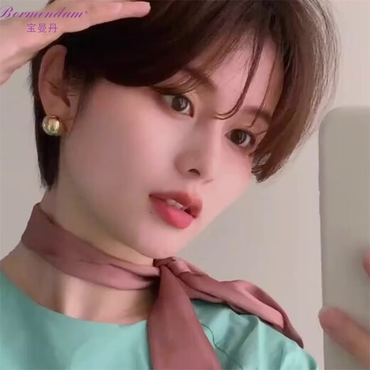 BORMENDAM round ball earrings for women, high-end, light luxury, niche, simple temperament, fashionable metal cold style earrings, French style earrings, golden balls