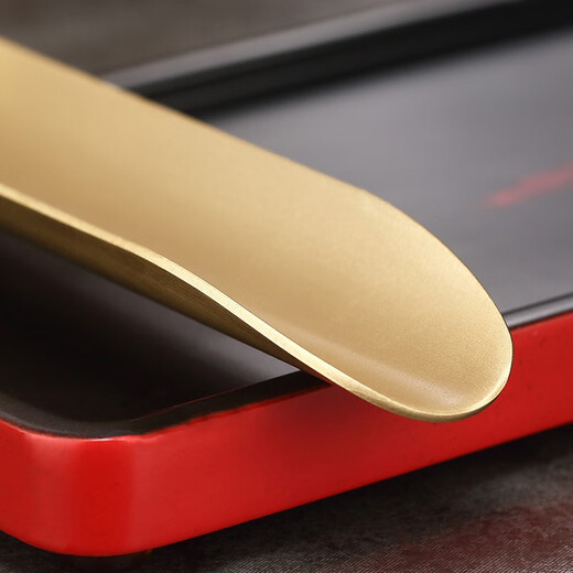 Jiutang pure brass one-piece tea spoon single tea spoon tea spoon tea shovel Kung Fu tea accessories tea spoon high-end pure brass one-piece tea shovel