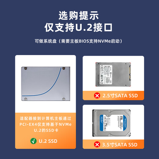 EB-LINK PCIe 4.0 X4 to U2 expansion card NVMe U.2 single port SSD solid state drive adapter card SFF-8639 interface driver-free self-powered