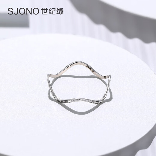 Century edge platinum ring for women with corrugated lines PT950 car flower platinum ring as a birthday gift for girlfriend 0.72g circle number 10