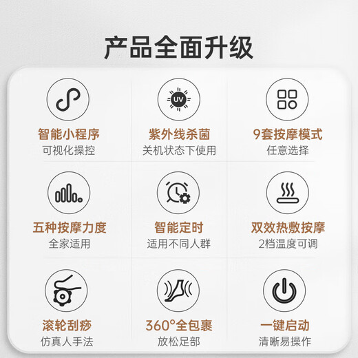 迪斯足疗机足底按摩器足部热敷加热暖脚保暖脚底部按摩仪自动穴位足疗仪神器送父母实用生日女礼物 升级智能款+9套模式+5挡力度+紫外线杀菌F602