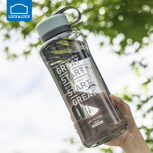 LOCK&LOCK Large Capacity Water Cup Extra Large Portable Handheld Plastic Kettle Sports Men's Summer Outdoor Tea Mint Green 1500ml