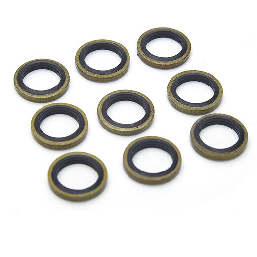 Jinggong JB982 combination gasket nitrile metal sealing gasket sealing ring oil pipe screw seal combination gasket inner diameter 10*outer diameter 16 (50 pieces)