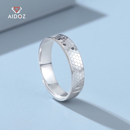 Aido diamond platinum ring for couples, fashionable pt950 platinum honeycomb pair ring for men and women, live ring, female model, weight 3.5-3.7g + free engraving