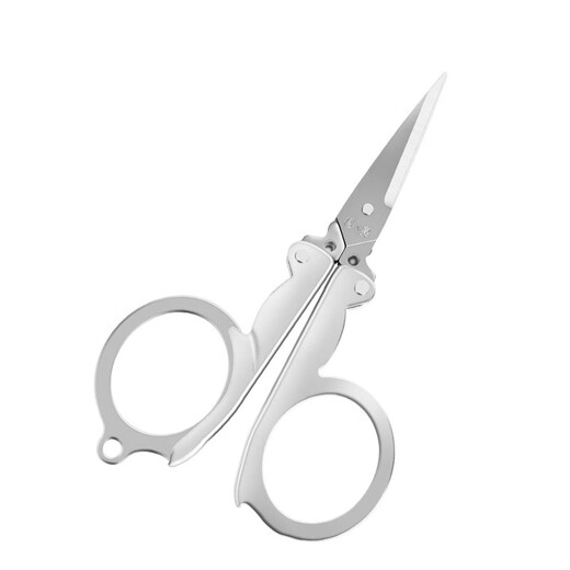 张小泉剪刀 小剪子 不锈钢折叠旅行剪刀带钥匙扣剪刀666S 原色