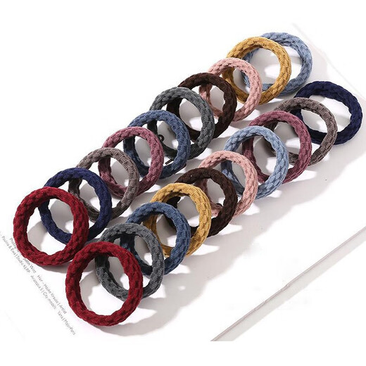 Jiuweiya Hair Band High Elasticity and Durable Rubber Band for Adults and Children Seamless Hair Band Women's Leather Cover Headband Thick Hair Rope FQ04# Mixed 10-piece Set