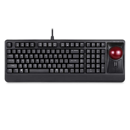 Perixx Periboard-522 mechanische Tastatur, integrierter großer Trackball, USB-kabelgebundene Gaming-Bürotastatur, 55-mm-Rad-Festpunktbedienung