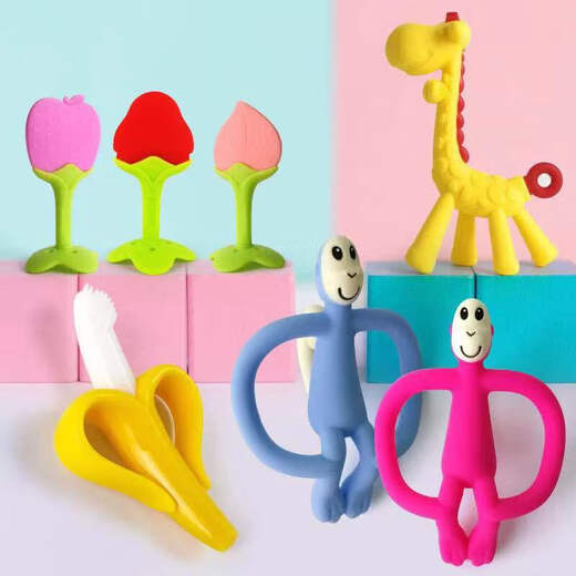 Yoshida Hisamori Baby Teething Banana Teether Baby Bite Toy Le Little Monkey Hand Ball Silicone Boilable Baby Teether Banana (Storage Box Chain)