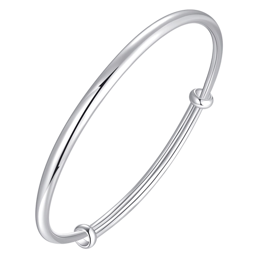 Shengshi Qiyuan (SHENGSHIQIYUAN) platinum bracelet for women pt950 white gold solid push-pull bracelet plain ring platinum glossy bracelet with more return and less make-up. Weight is about 20.28 grams. Thickness is about 4.5mm. Semi-solid style.