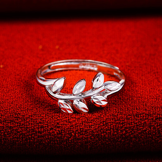 Yuan Shengfu's new PT950 fresh and fashionable leaf platinum ring, versatile platinum ring for women, 2.98g