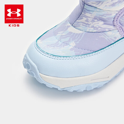 Under Armor boys and girls warm winter cotton shoes anti-collision wear-resistant warm sports snow boots 2442507 purple/blue size 33