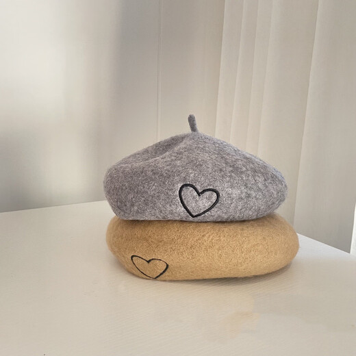 Lishang ins Korean children's hat girls wool beret spring, autumn and winter baby painter hat bud hat fashion red one size fits all 3-8 years old (within head circumference 50-53)