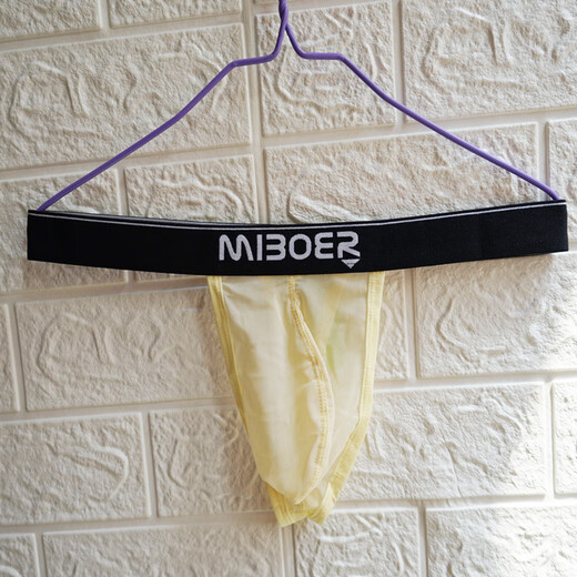 Confidential delivery mesh thong men's sexy underwear ice silk seamless thin see-through sexy underwear red M