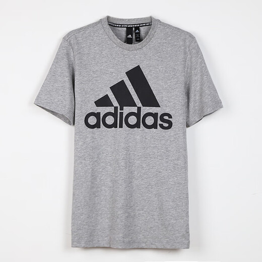 adidas阿迪达斯男装 夏季新款运动服大logo舒适透气清爽短袖T恤DT9929 DT9930/全棉/灰色 S(175/92A)