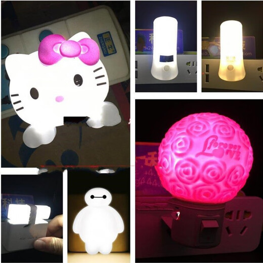 
Su Mo LED energy-saving small light bulb orange red night light plug-in with switch socket light feeding bedroom crib headlight small white light white light-3W-695