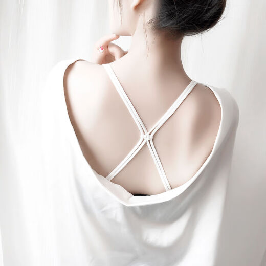 New bra straps, invisible bra straps, can be worn over accessories, cross, versatile, beautiful back, sexy one-line collar, white