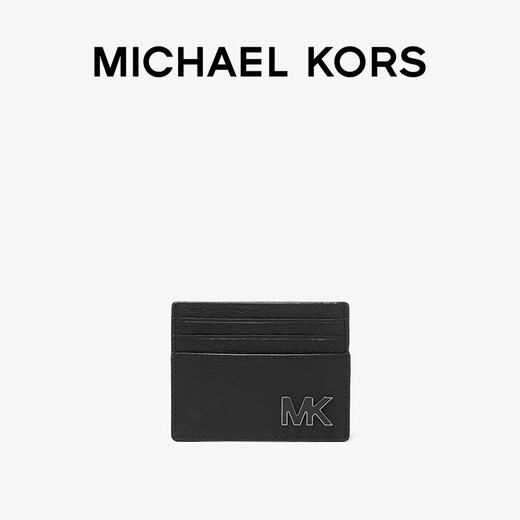MICHAEL KORS迈克高仕 MK Hudson 男士 Logo 皮质卡包卡夹零钱包男包 黑色 001 NS