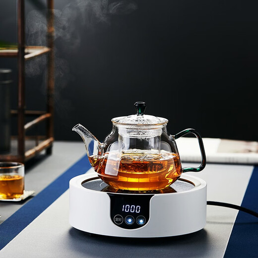 Mesni teapot glass teapot teapot Kung Fu tea set household thickened tropical-resistant filter liner kettle teapot green handle teapot 750ml