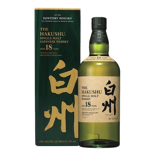 白州（Hakushu）三得利洋酒Suntory单一麦芽威士忌限量版礼盒 白州18年700ML 日本进口洋酒