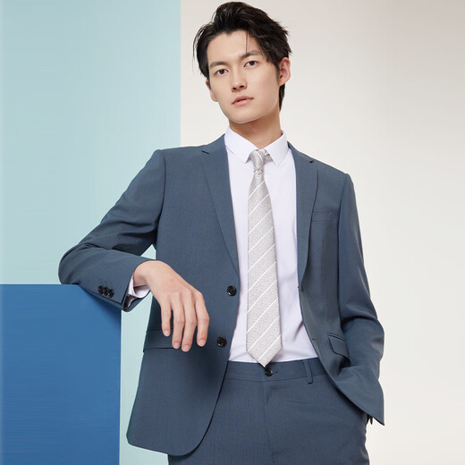 Sundance 2025 Spring New Fashion Retro Blue Stretch Business Formal Suit Suit Store Same Style Retro Blue 180A 180/96A