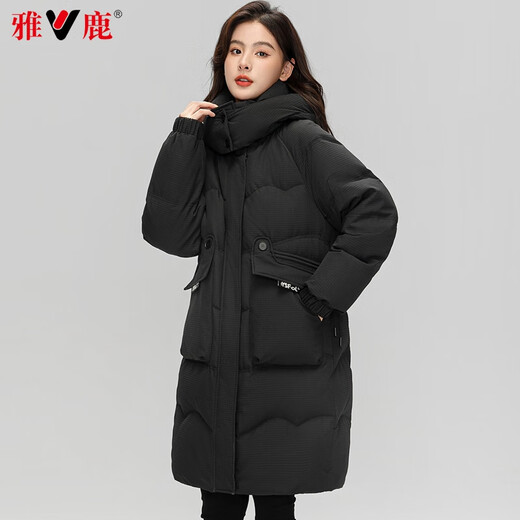 Yalu Down Jacket Women's Mid-Length 2025 Winter Thickened Cold-Resistant Warmth New Fashion Couple Style Hooded Jacket Women