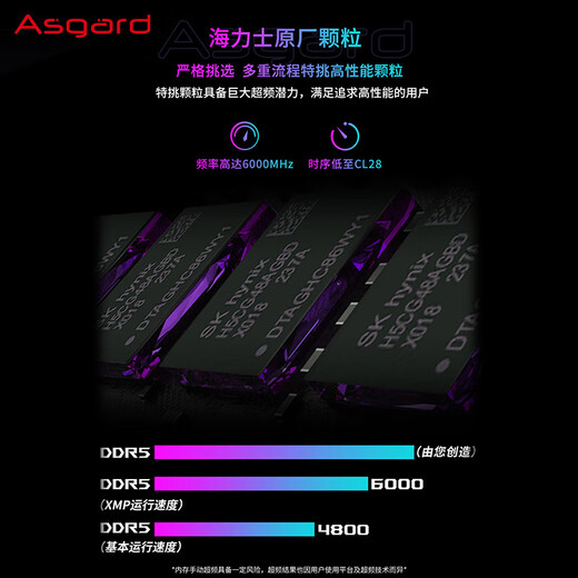 Asgard 32GB (16GBx2) DDR5 6000 desktop memory Valkyrie II RGB light strip Hynix A-die CL28 Polar White