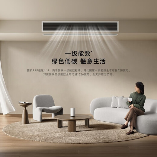 Xiaomi (MI) Mijia central air conditioner 3 HP, one-to-one duct machine, first-class energy efficiency, embedded intelligent interconnected variable frequency heating and cooling air conditioner for home living room XMGR-75FW/N1B1, 3 HP, one-to-one duct machine, first-class energy efficiency