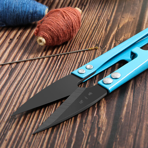 张小泉纱剪 线头小剪刀家用U型弹簧剪刀衣服装裁缝纫布小号剪子 3把大号纱剪(发黑)紫色