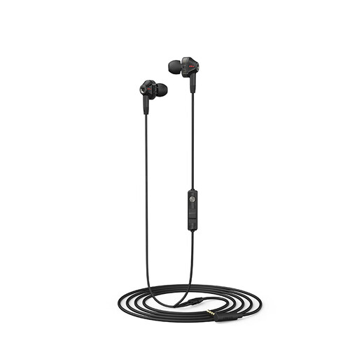 Edifier (EDIFIER) HECATE GM360 in-ear wired 3.5mm dual dynamic quad-core karaoke music headset headset computer mobile phone line control with mic e-sports game chicken earplugs black