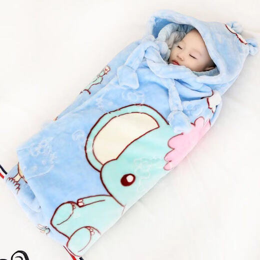 Disney (Disney) baby blanket, autumn and winter blanket, newborn blanket, double-layer thickened outing stroller blanket, thickened big red bunny zipper style (three layers)