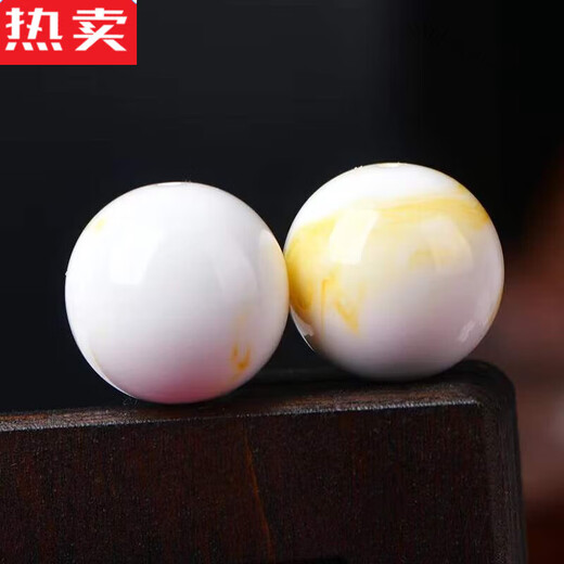 SNQP raw ore non-optimized white flower honey single beads white beeswax round beads amber gold porcelain white loose gold beads 6MM carefully selected each bead