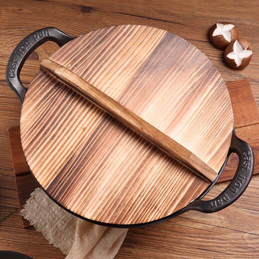 Baijie fir pot lid household wooden pot lid solid wood lid round wok lid large pot lid water tank lid 32cm