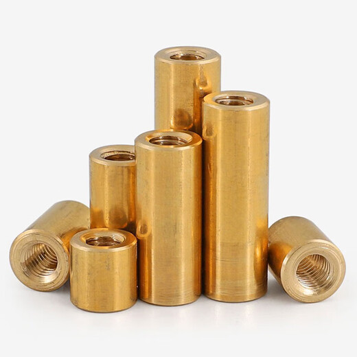 Bingneng Brass Extended Round Nut American Connection Stud Host Circuit Board Isolation Column Inch Round Connector Nut 6#-32*Length 5*Width 5 Threads (20 pcs