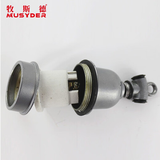 Mushide lamp holder ceramic waterproof lamp holder small tee thickened high temperature resistant ceramic chandelier screw E27 high power household farm lamps shipped after disinfection ceramic lamp holder (waterproof and high temperature resistant)