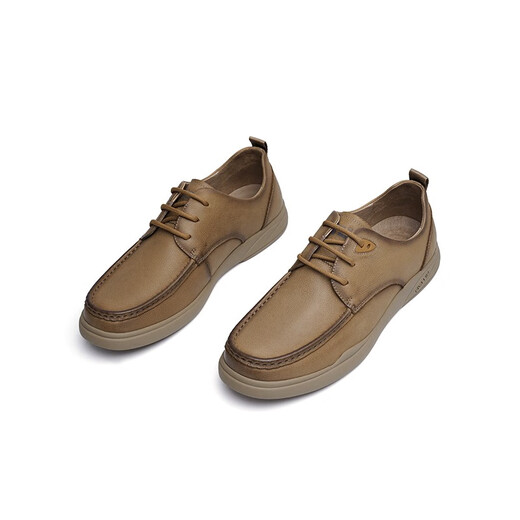 Red Dragonfly Men's Shoes New Fashion Business Casual Shoes Men's Low-top Workwear Style Commuting Men's Leather Shoes WHA13300 Camel 40