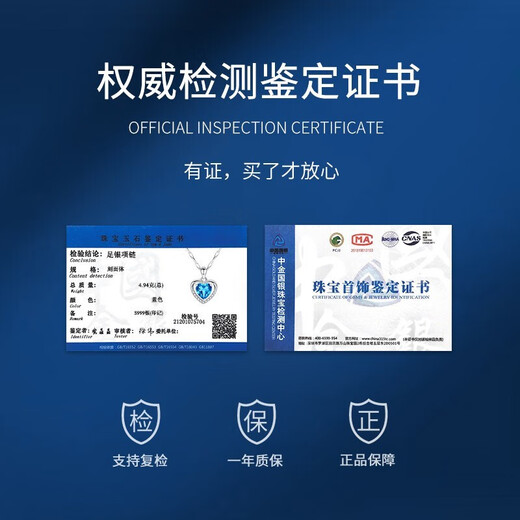 Falinro Ocean Heart Necklace Women's Silver Clavicle Chain Heart-Shaped Pendant Birthday and Valentine's Day Commemorative Gift for Girlfriend and Wife Light Luxury Style-Blue Ocean Heart Necklace Engraving