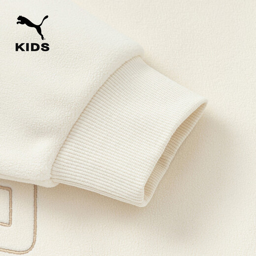 Puma's new children's long-sleeved sweatshirt half turtleneck double-sided velvet original white 10101 165