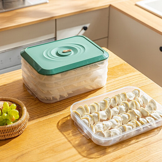 Modern Housewife Dumpling Storage Box Home Dumplings and Wonton Crisper Box Refrigerator Quick Freezer Box Food Grade Freezer Box Dumpling Box White - Can Hold 120 Dumplings 2 Layers Specifications See Figure 2 for details