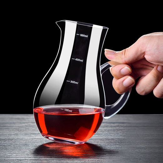 German imported quality thickened scaled white wine, red wine and foreign wine decanter, personalized and creative crystal glass shaker, household 500mL black handle, straight-up version, 1Jin Jin is equal to 0.5kg of wine