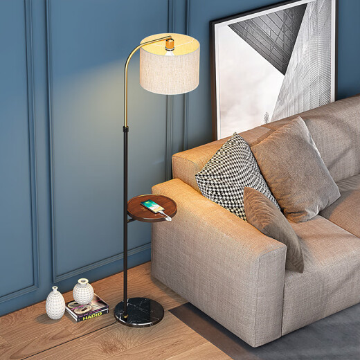 FANDBO Nordic floor lamp living room bedroom bedside lamp reading lamp minimalist light luxury storage rack vertical sofa lamp MWDS112FL wireless charging