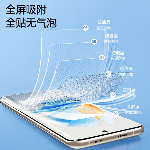 闪魔 适用于荣耀100/pro钢化软膜honor100手机膜高清曲面全覆盖防刮抗指纹护眼抗蓝光保护贴膜 100【全屏贴合*水凝膜】2片+神器