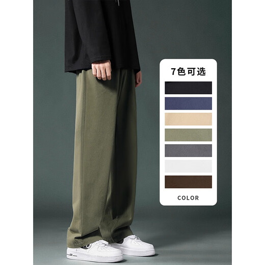 Прямые брюки из чистого хлопка Foss Phil, мужские зимние и осенние драпированные черные повседневные спортивные брюки, свободные широкие брюки, мужские модные бренды 718-K628, темно-синие, L рекомендуется 130-150Jin Jin, вес 0,5 кг.