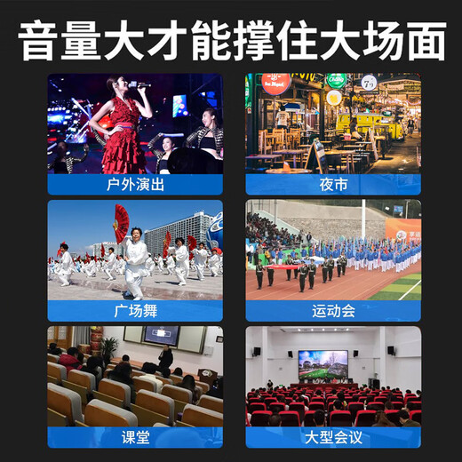 CHIGO square dance Bluetooth speaker subwoofer outdoor large volume outdoor karaoke sound card audio playing and singing 15-inch Bluetooth speaker flagship version